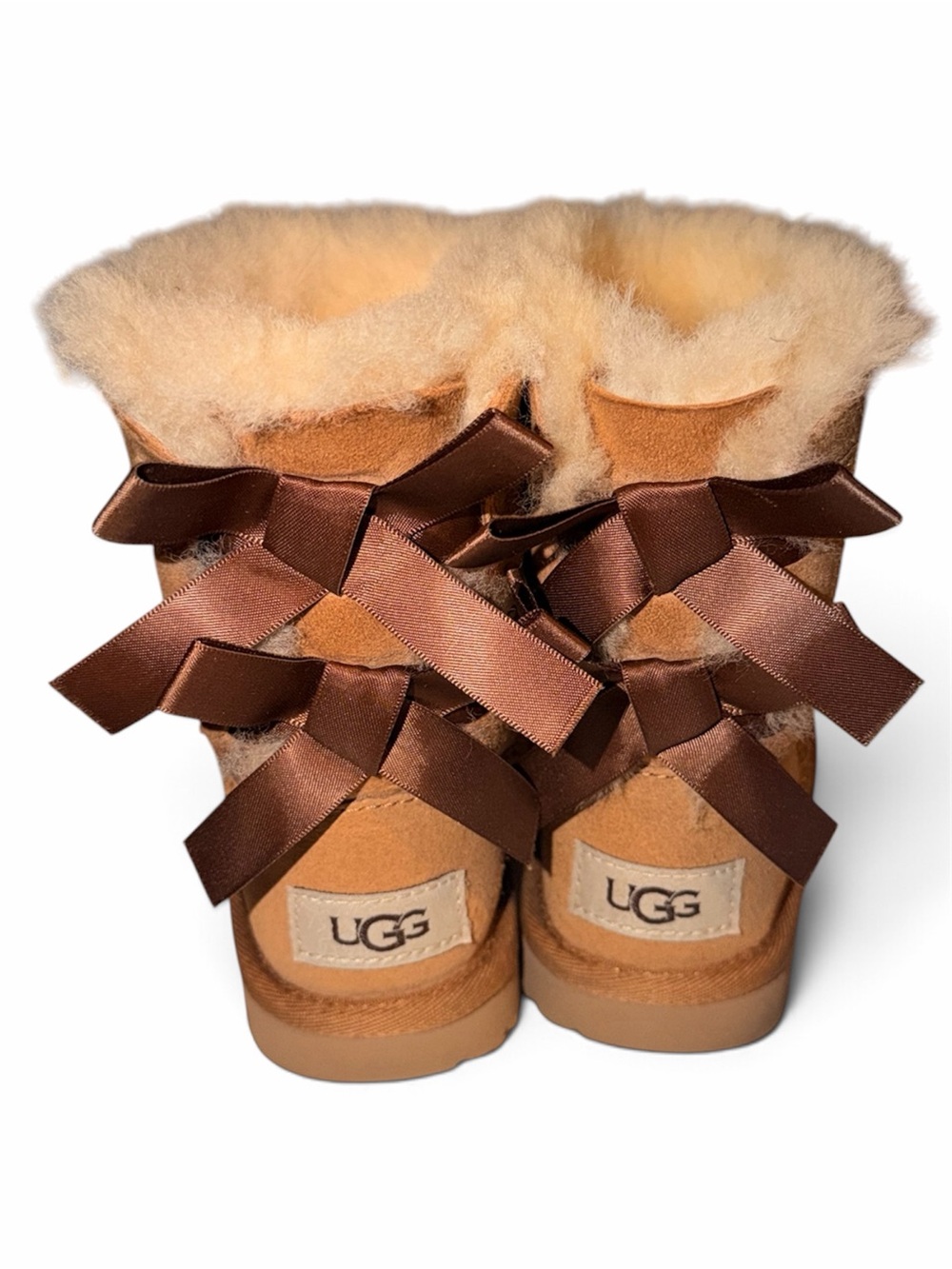 UGG Kids Chestnut Bow Back Shearling Boots
